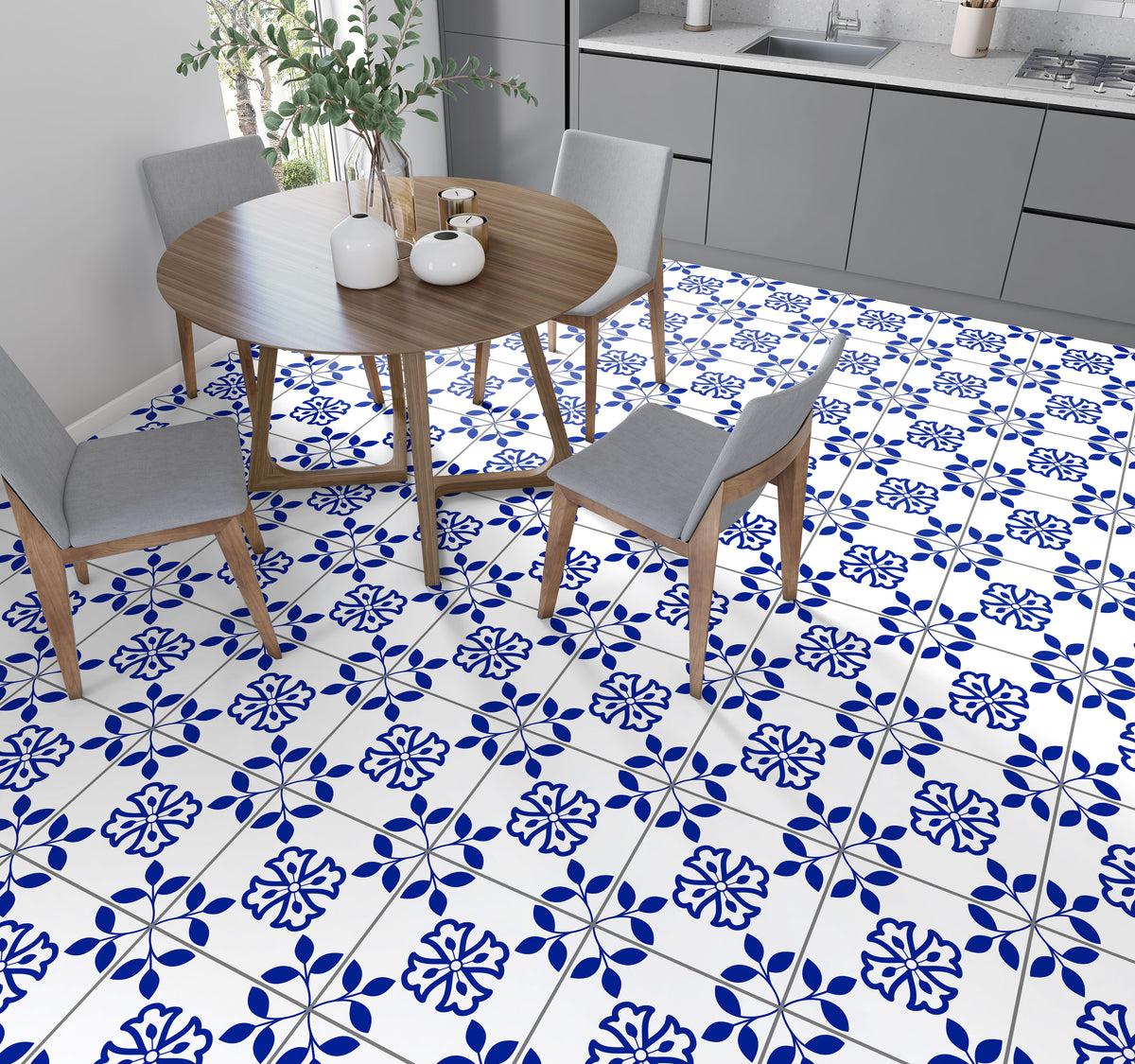 Tile Decal Rug Floor Tile Decals Delft Tile Decal StickPretty