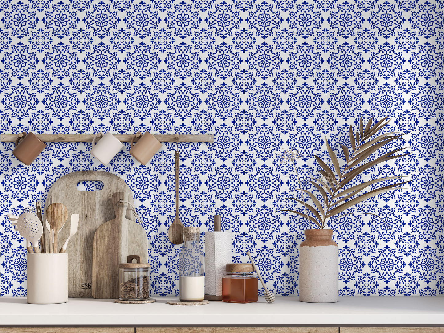 Blue & White Spanish Style Peel & Stick Tile Stickers
