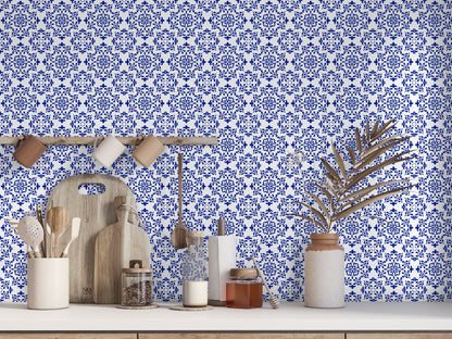 Blue & White Spanish Style Peel & Stick Tile Stickers