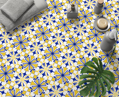 Yellow & Blue Regal Floor & Wall Tile Stickers