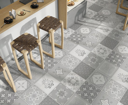 Light Grey Mixed Moroccan Mosaic Floor & Wall Tile Stickers