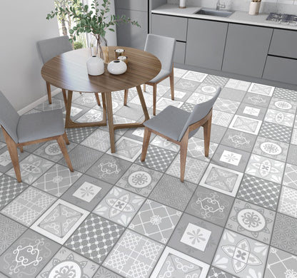 Grey Mixed Mosaic Moroccan Floor & Wall Tile Stickers