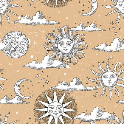 Sun Moon Cloud Earth Self Adhesive Vinyl