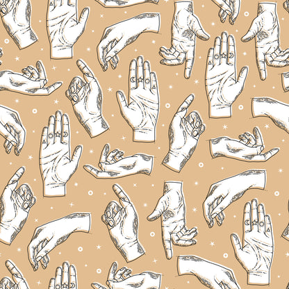 Cream Hands Palms Symbols Signs Vinyl Furniture Wrap