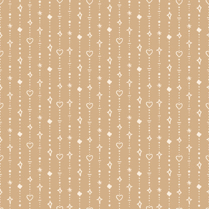 Tan Beige Mini Heart Strings Vinyl Furniture Sticker