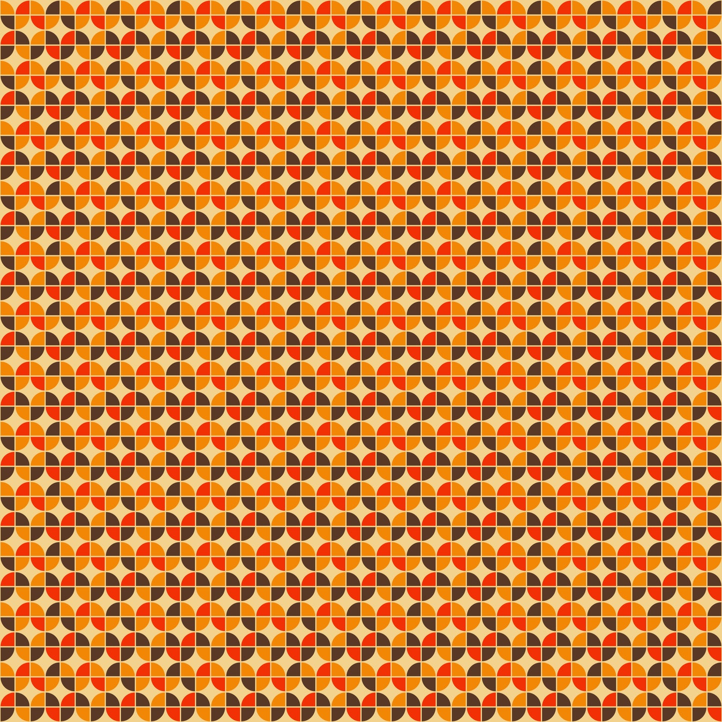 Retro Orange Quarters Self Adhesive Vinyl