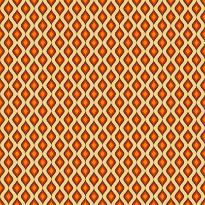 Wavy Groovy Warm Orange Vinyl Furniture Wrap