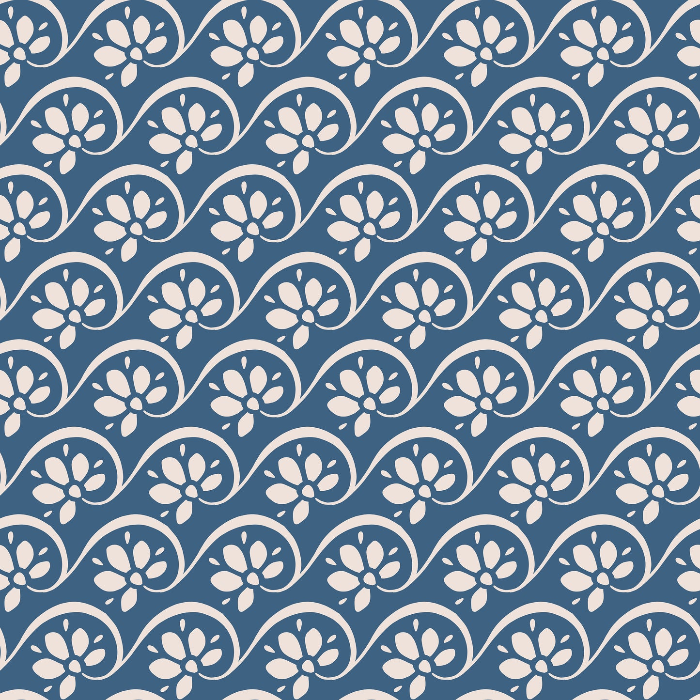 Blue Mini Petal Flower Pattern Self Adhesive Vinyl