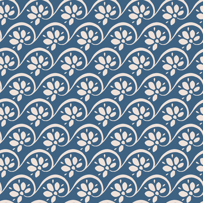 Blue Mini Petal Flower Pattern Self Adhesive Vinyl