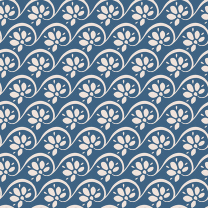 Blue Mini Petal Flower Pattern Self Adhesive Vinyl