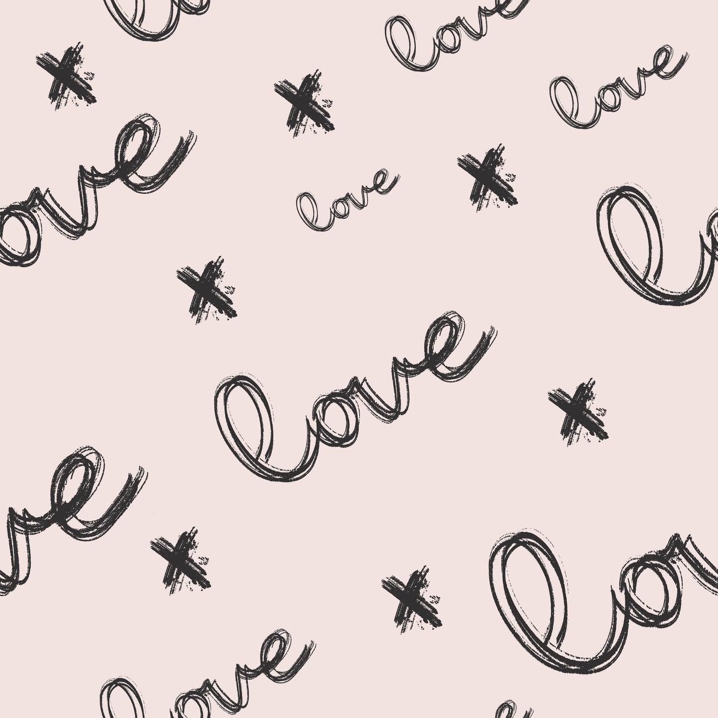 Baby Pink & Black Love Script Self Adhesive Vinyl