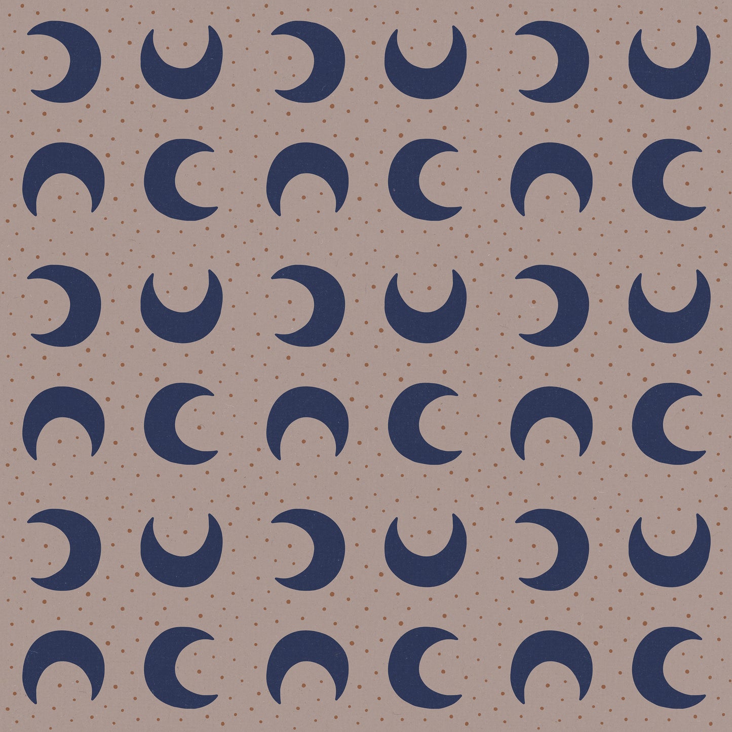Beige/Navy Moon Crescents Circles Self Adhesive Vinyl