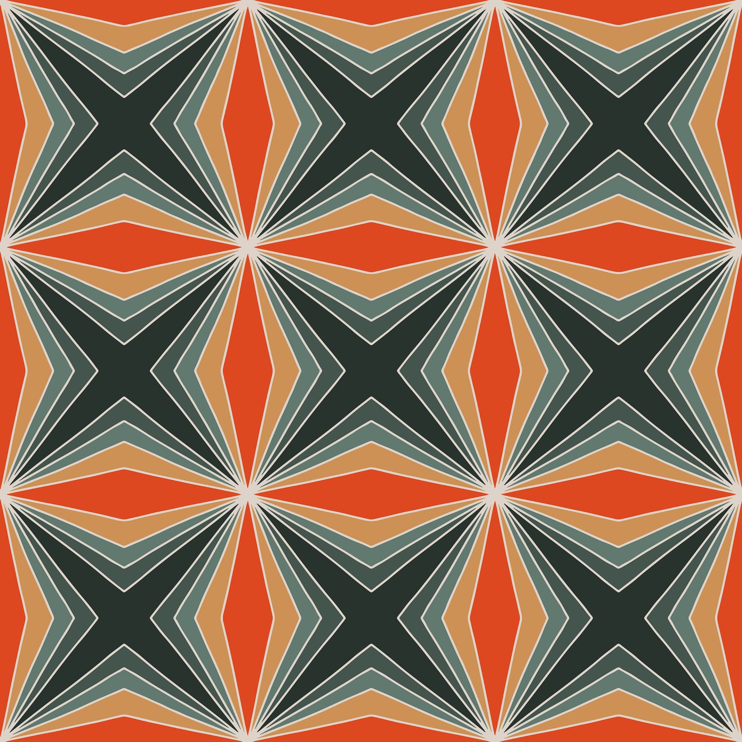Orange Abstract Pattern Bursts Vinyl Furniture Sticker
