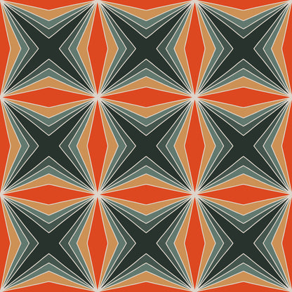 Orange Abstract Pattern Bursts Vinyl Furniture Sticker