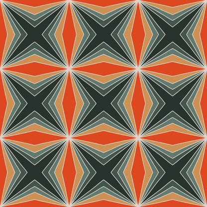 Orange Abstract Pattern Bursts Vinyl Furniture Sticker