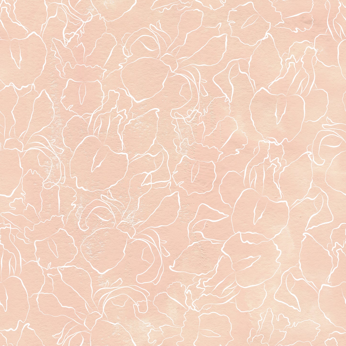 Peach Flower Outlines Vinyl Furniture Sticker