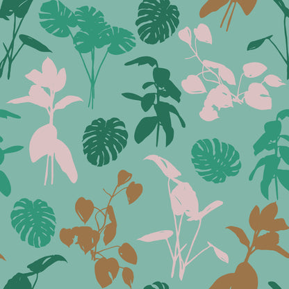 Mint Green Tropical Print Vinyl Furniture Sticker