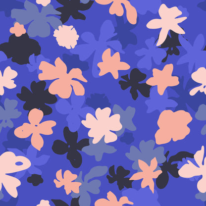 Royal Blue Flower Petals Self Adhesive Vinyl