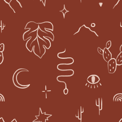 Brown Desert Doodles Vinyl Furniture Sticker