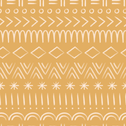 Pale Yellow Aztec Design Self Adhesive Vinyl