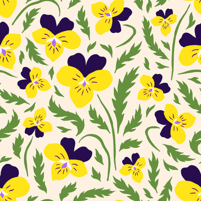 Violet & Yellow Pansy Flowers Vinyl Furniture Wrap