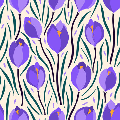 Purple Tulip Flowers Self Adhesive Vinyl