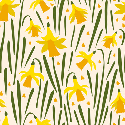 Yellow Daffodil Flowers Self Adhesive Vinyl