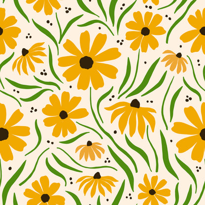 Yellow Daisy Flowers Self Adhesive Vinyl