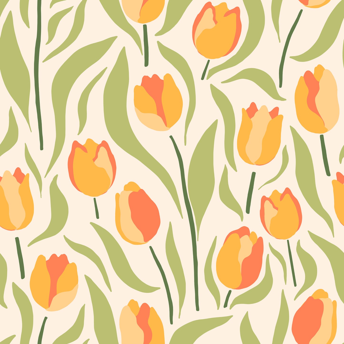 Orange Tulips Floral Vinyl Furniture Sticker