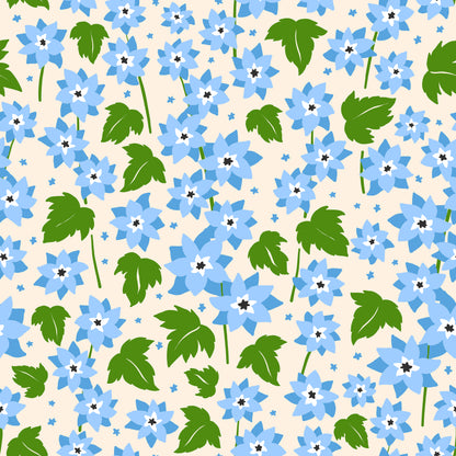 Baby Blue Little Dahlia Flowers Vinyl Adhesive Vinyl