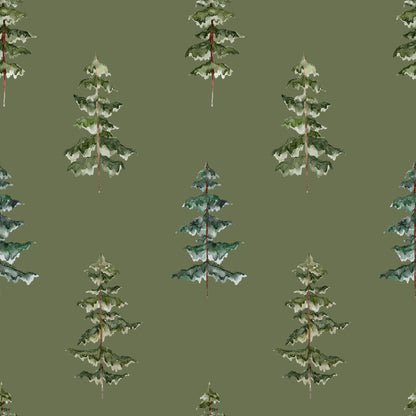 Forest Green Fir Trees Vinyl Furniture Wrap