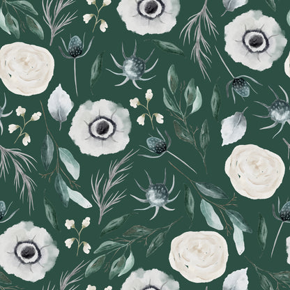 Green & Cream Blossom Self Adhesive Vinyl
