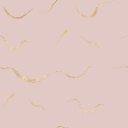 Pale Pink With Gold Squiggles Self Adhesive Vinyl