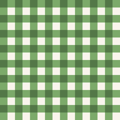 Green & White Checked Pattern Self Adhesive Vinyl