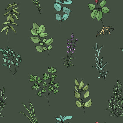 Hand Drawn Herbs Self Adhesive Vinyl