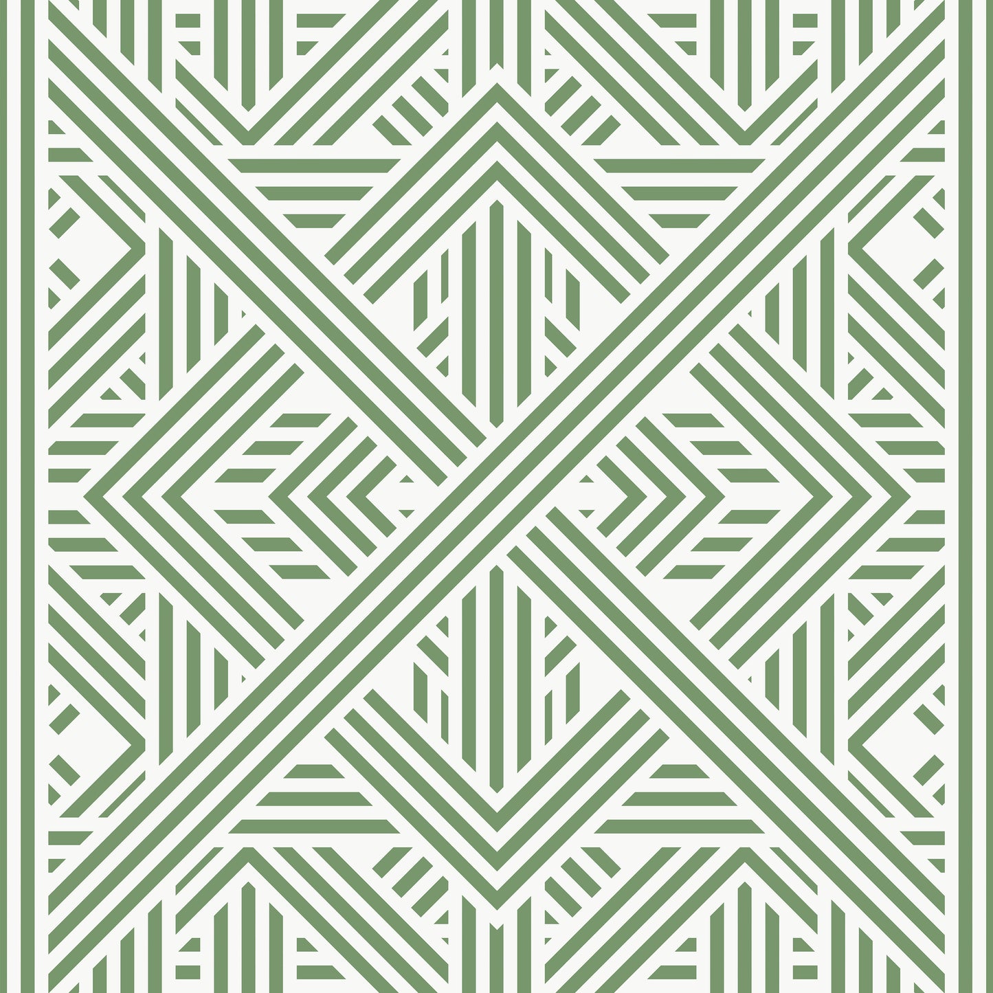 Art Deco Green Stripe Pattern Self Adhesive Vinyl