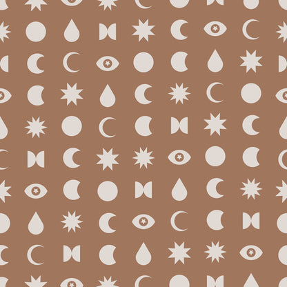 Brown Symbol Moon & Stars Vinyl Furniture Wrap