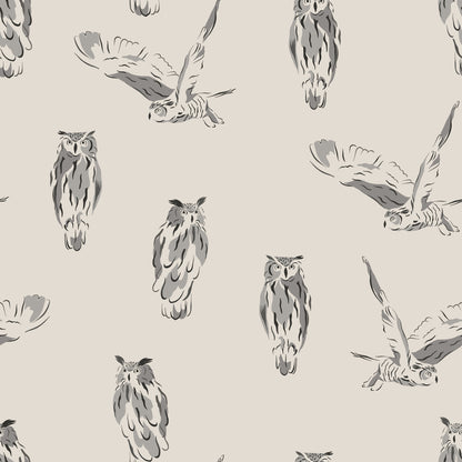 Grey Owl Print Bird Self Adhesive Vinyl