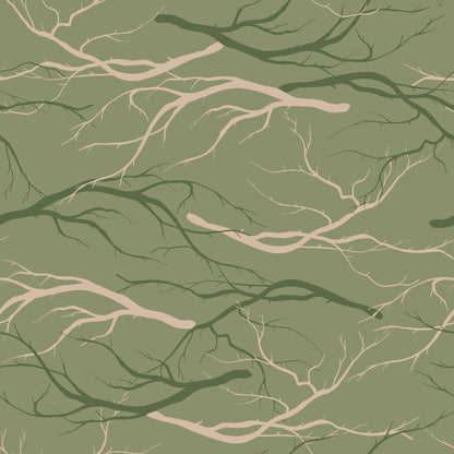 Sage Green Branches Self Adhesive Vinyl