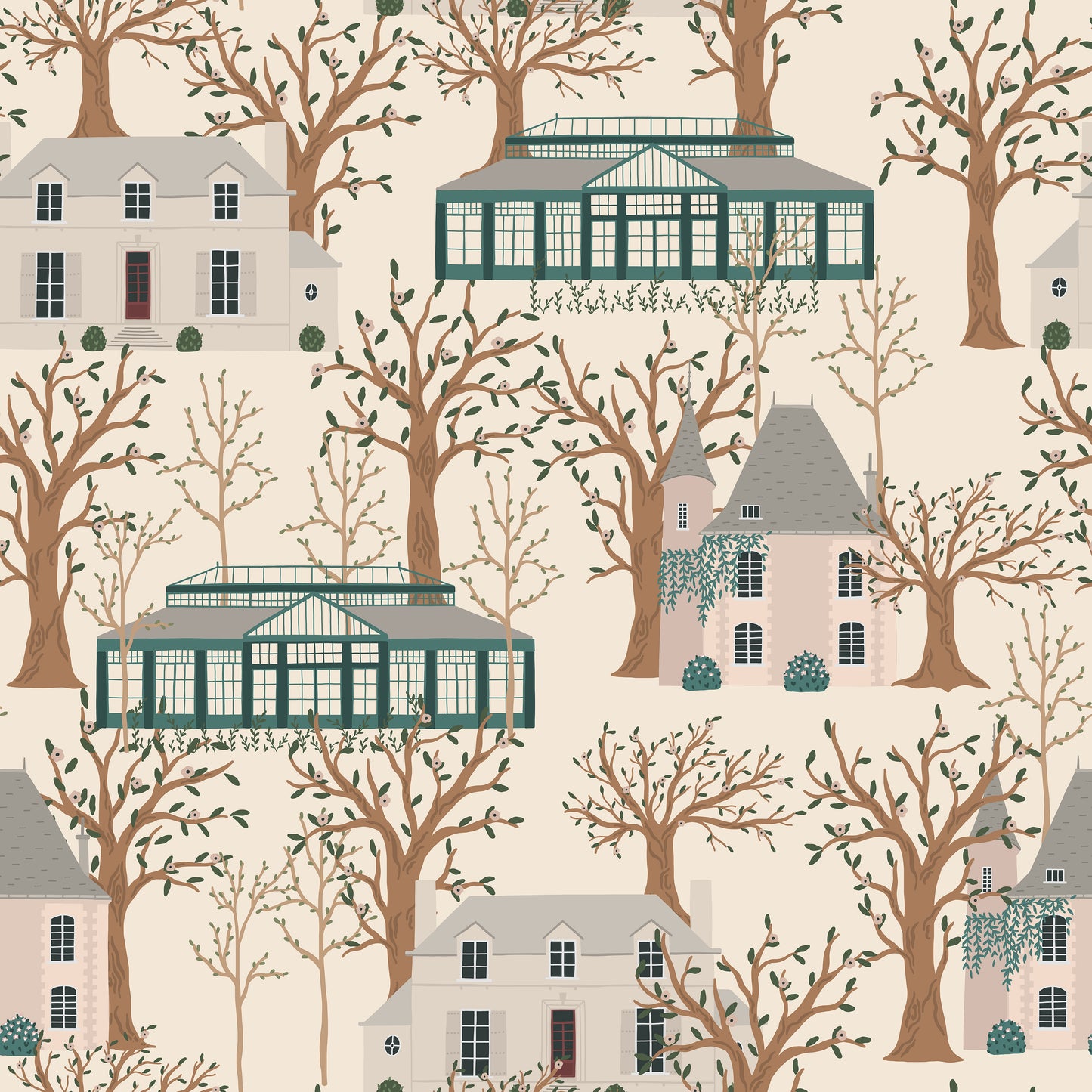 Buildings & Trees Scene Self Adhesive Vinyl
