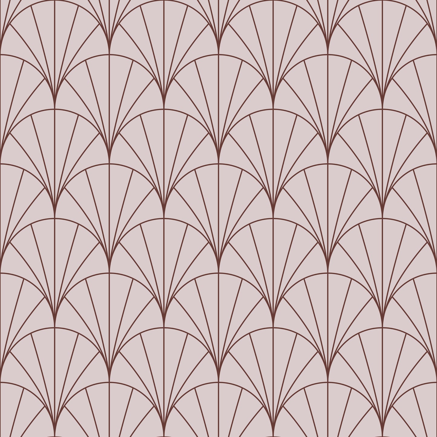 Taupe Art Deco Rounded Fans Self Adhesive Vinyl