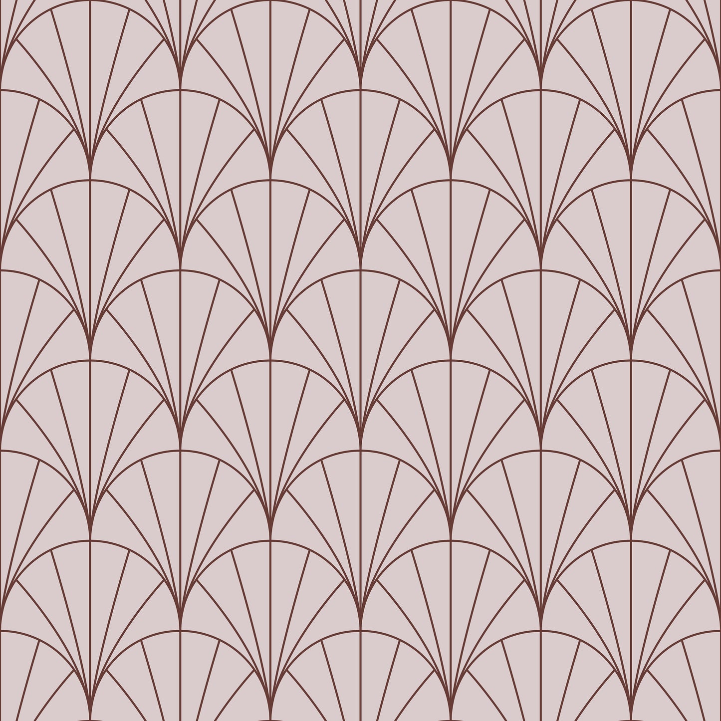 Taupe Art Deco Rounded Fans Self Adhesive Vinyl