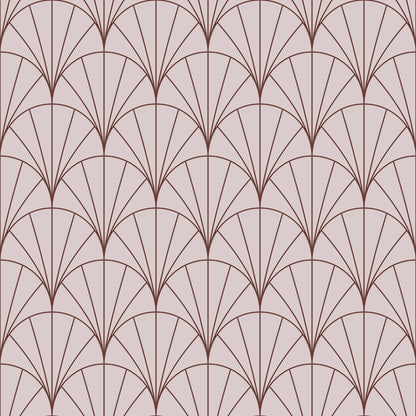 Taupe Art Deco Rounded Fans Self Adhesive Vinyl