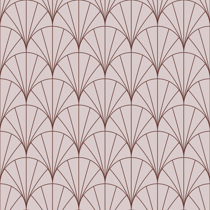 Taupe Art Deco Rounded Fans Self Adhesive Vinyl