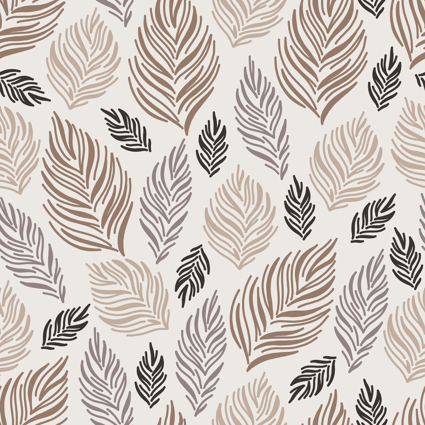 Natural Tones Brown Feathers Vinyl Furniture Sticker