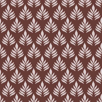 Brown & White Fern Leaf Pattern Vinyl Furniture Wrap