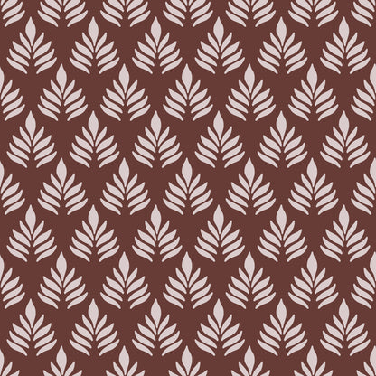Brown & White Fern Leaf Pattern Vinyl Furniture Wrap