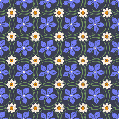 Blue Flower Daisy Vinyl Furniture Sticker