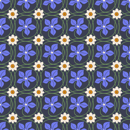 Blue Flower Daisy Vinyl Furniture Sticker