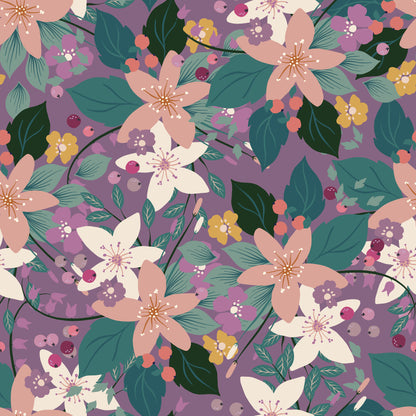 Violet Spring Flowers Self Adhesive Vinyl